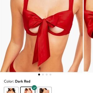 Adore Me Red Satin Bow Bralette
